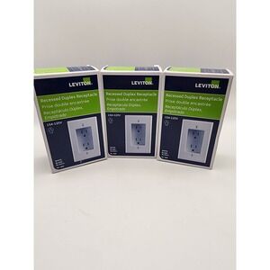 NIB Leviton Recessed Duplex Receptacle 15A 125V White 689  3 Pack